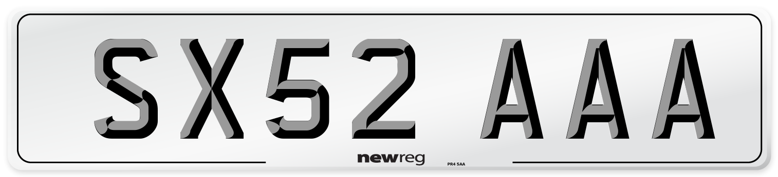 SX52 AAA Number Plate from New Reg